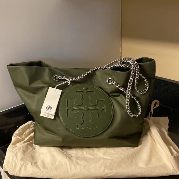 Tory Burch | Bags | Nwt Tory Burch Olive Green Ella Chain Nylon